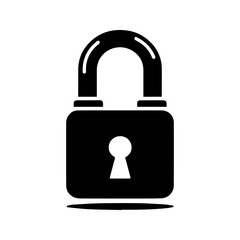 unique padlock icon, black and white, vector