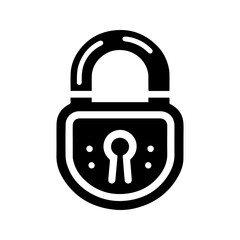 unique padlock icon, black and white, vector