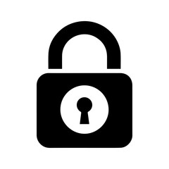 unique padlock icon, black and white, vector