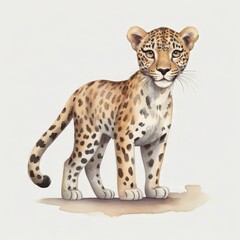 leopard in front of a white background
