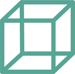 cube icon outline transparent 