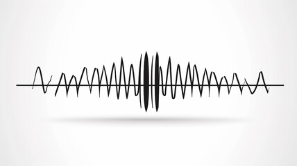Obraz premium Cardiogram graph, sound wave, abstract image of healthcare on a white background