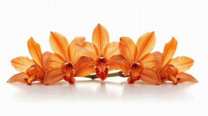 Orange orchid isolated on white background