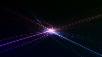 energievoll leuchtender dynamischer Lichtschweif, heller Stern, Energie, Strom, St&auml;rke, kraftvoll, Laser, schnelles Internet, Licht, Technologie, Wissenschaft, violett, lila, pink
