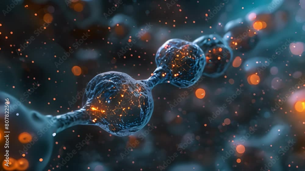 Poster close-up view of synaptic connections between neurons.