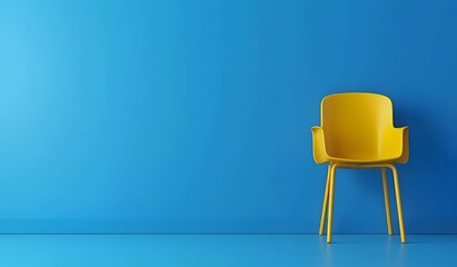 one yellow chair stands out, best job candidate employment career concept