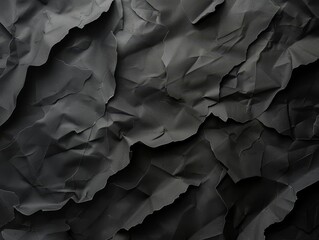 Black crumpled paper texture with a tactile feel.