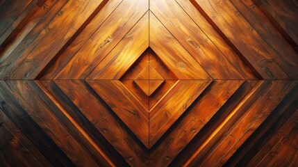 A wooden wall adorned with a symmetrical geometric pattern, showcasing the beauty of natural materials 8K , high-resolution, ultra HD,up32K HD