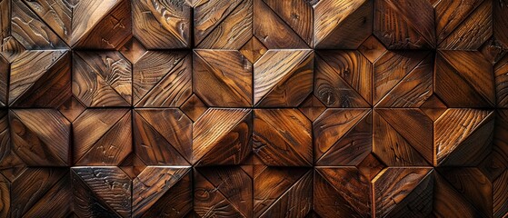 A wooden wall with an elaborate geometric pattern, highlighting the beauty of woodwork 8K , high-resolution, ultra HD,up32K HD