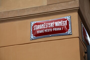 Prague sign - Starometske Namesti square