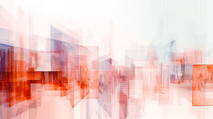 Abstract urban background in graphic style, geometric image of the city on a white background