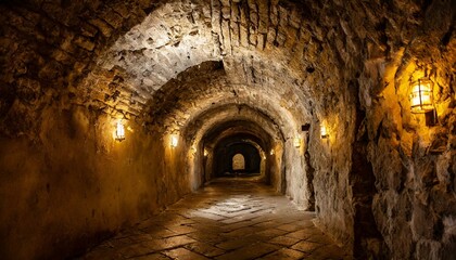 薄暗い地下の牢獄・ダンジョン背景