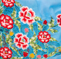 Vintage floral fabric, thai style for background