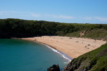 Magnificent sunny beaches, coastline in Wales May-24, the UK