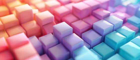 A collection of soft pastelcolored cubes, creating a soothing and harmonious visual 8K , high-resolution, ultra HD,up32K HD