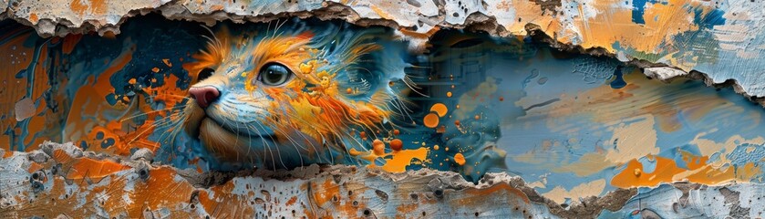 A mystical Merlion Pup emerges from the water, symbolizing strength and agility under a bleached sky. Modern meets mythical in vibrant colors.