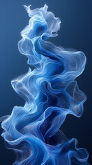 Blue smoke on black Design a visually appealing abstract background with intricate blue wave elements
