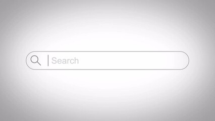 Background loop of Internet search engine field, 4k animation featuring a web search tool with an entry field.