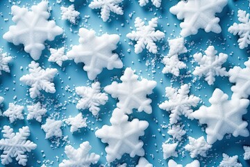 White Snowflake Sprinkles, Scattered Sugar Snow, Decorative Christmas Stars, Ice Xmas Decoration
