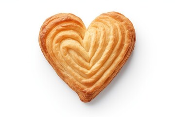 Palmiers Pastry, Palm Heart, Sweet Braided Elephant Ear Isolated, French Puff Pastry, Pate Feuilletee
