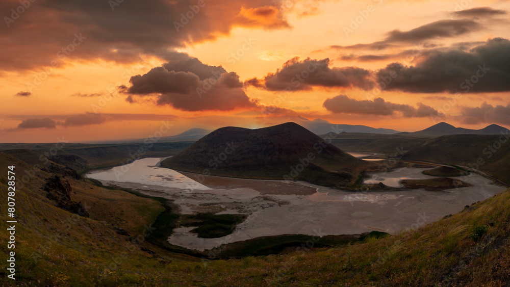 Poster meke crater lake in konya , turkey