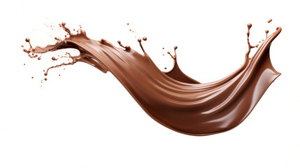 Chocolate splash isolate white background