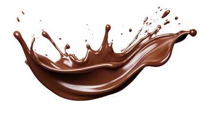 Chocolate splash isolate white background