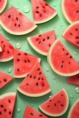 pattern of watermelon slices with soft colors