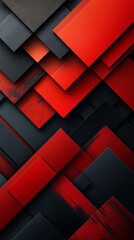 abstract geometric vector background characterized by a black and red color palette, with careful consideration for copy space