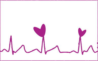 electrocardiograma rosa corazones.eps