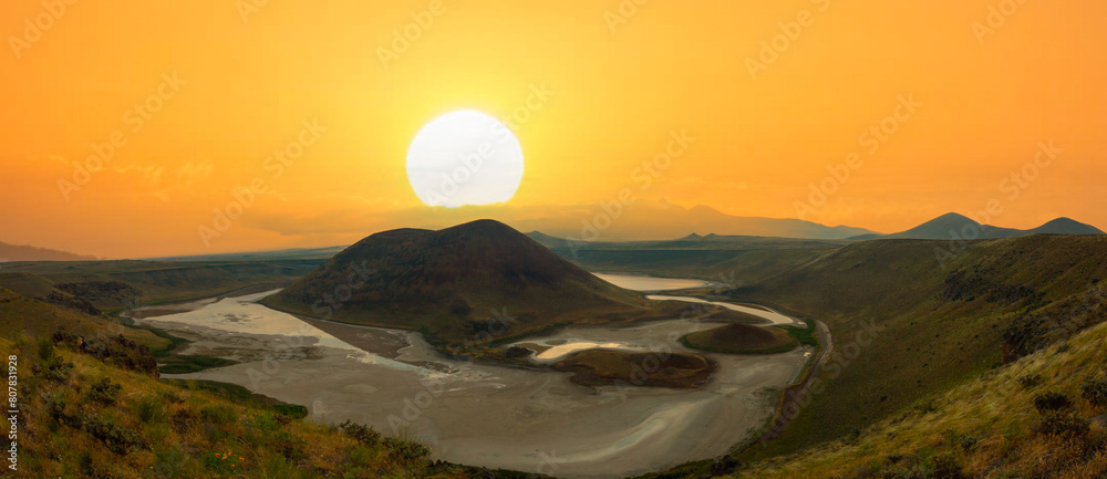 Poster meke crater lake in konya , turkey