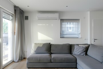 Mock-up poster frame in living room background, Scandi-Boho style, 3d render. Beautiful simple AI generated image in 4K, unique.. Beautiful simple AI generated image in 4K, unique.