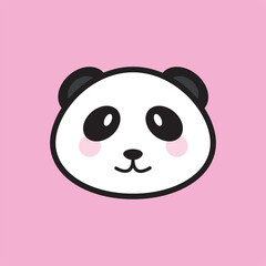 Cute Panda face icon drawing