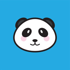 Cute Panda face icon drawing