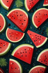 pattern of watermelon slices with soft colors