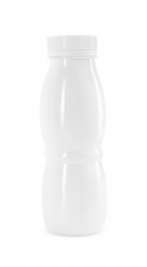 Tasty yogurt in bottle isolated on white