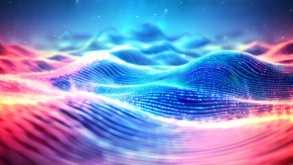 a background of dots in the form of a digital wave. technological direction