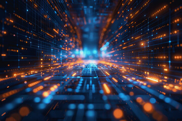 digital data stream background with binary code the flow information of cyber security technology