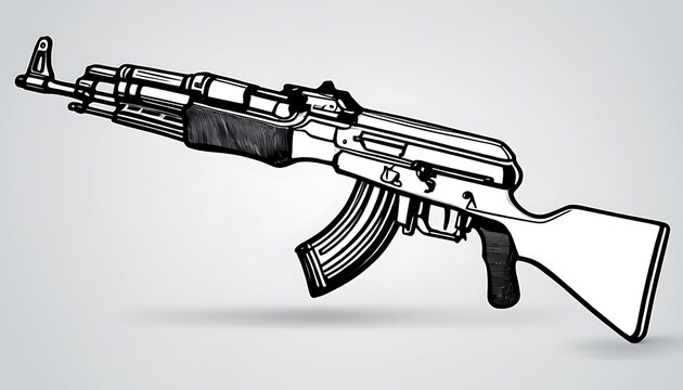 AK-47: World Anti-Terrorism Day (May 21st) Symbol hand drawn vector illustration of a gun