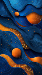 blue and orange  luxurious abstract geometric presentation