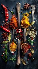 Top View Spice Medley: Enhance Your Culinary Creations