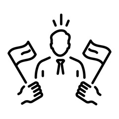 Editable linear icon of an election campaign 