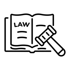 Handy line style icon of law book 