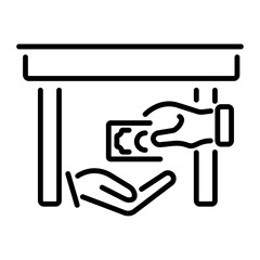 Premium linear icon depicting bribery 