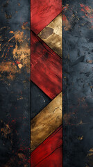 abstract design featuring a palette of red and black, enhanced by geometric lines
