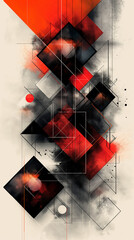 abstract 3d background white red black abstract geometric presentation