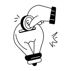 Get this hand drawn icon of crowdfunding