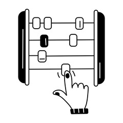 Premium doodle style icon of abacus