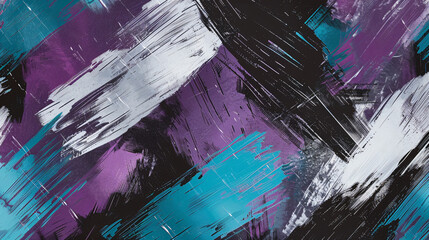 Purple Silver Black Aqua Brushstroke Pattern