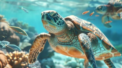 Sea turtles migration, wildlife photography